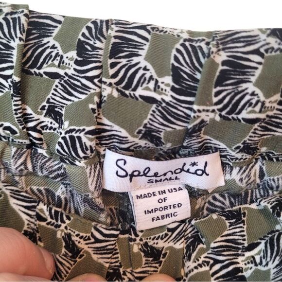 Splendid Women's Olive Zebra Print Drawstring Pants Size S - Picture 3 of 5